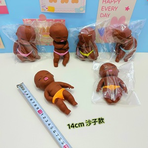 ตุ๊กตาผิวสีดำขาวนุ่มนิ่ม ตลกขบขัน แก้เครียด บีบแล้วคืนรูปช้า ของเล่นบีบคลายกังวล - Product Image 1