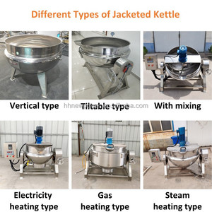 Maquinaria de planta eléctrica de Gas de 50L a 500L, jarabe de delicias turcas, freidora tipo vapor, hervidor de cocina con camisa con Mezclador - Product Image 2