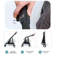 Poussette pliable pour animaux de compagnie à un clic, chariot léger pour chiens et chats, roues pivotantes à 360°, absorption des chocs, porte-gobelet, panier de rangement