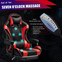 Chaise de jeu vidéo musical à massage complet Chaise d'ordinateur avec haut-parleur à lumière LED RVB Chaise de jeu ergonomique avec repose-pieds