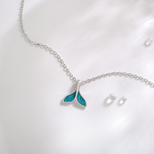 Exclusiva Cadena de tobillo de plata S925 con cola de sirena azul Joyería de cobre Diseño minimalista Aumenta el encanto sofisticado - Product Image 2