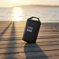 Sacs de nettoyage à sec portables en PVC à fermeture roll-top, imperméables, avec logo personnalisé, durables, 20L/30L, noirs, sacs gonflables pour moto