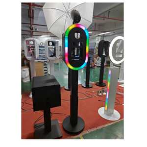 <span class=keywords><strong>Machine</strong></span> de photomaton ovale <span class=keywords><strong>pour</strong></span> <span class=keywords><strong>mariage</strong></span> et événements, avec étui et flash, montage facile, coque en métal noir, <span class=keywords><strong>pour</strong></span> iPad et appareil <span class=keywords><strong>photo</strong></span> reflex numérique - Product Image 1