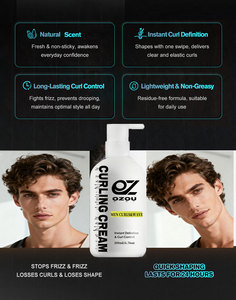OZOU Hommes Usine Cheveux Bouclés Définissant les Boucles Styling Tenue Moyenne Ajouter du Volume Vague et Boucles Crème Hydratante Activateur de Boucles - Product Image 3