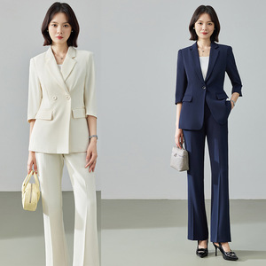 Mi Xing Women's Suit Set 2025 Summer Thin Style Solid Color Professional Formal Jacket Pants Set - Product Image 1