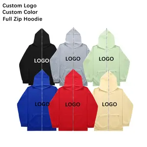 Manufacturers New Style Oversized Distressed Plain Blank Cotton Unisex Zip Up Hoodies For Man