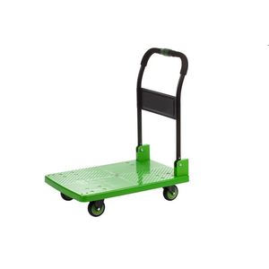 Chariot à plateforme pliable vert à quatre roues, chariot réglable, chariot de rangement portable en plastique pour atelier, usage industriel et extérieur - Product Image 4