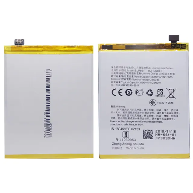 Batería de polímero de litio recargable para OPPO A3 F7, alta calidad, 3,85 V, 3400mAh, BLP661