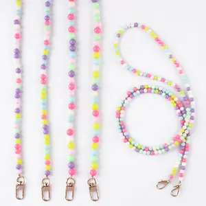 2023 New Design Mobile Phone Chain Colorful Beads Phone Case With Strap Beautiful Phone Charms