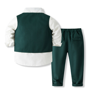 Traje de 3 Piezas <span class=keywords><strong>para</strong></span> Niños Catpapa, Camisa de Manga Larga, Chaleco, Corbata y Pantalones, Traje Formal <span class=keywords><strong>para</strong></span> Bodas, Cumpleaños y Fiestas - Product Image 2