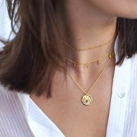 Collier en acier inoxydable pour femme, vente chaude, pendentif exquis et simple, bijoux populaires, chaîne plaquée or 18 carats