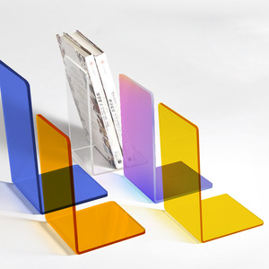 Étagère à livres en acrylique moderne, directement de l'usine, présentoir créatif transparent pour livres avec déflecteur de couleur - Product Image 1