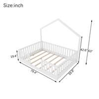 Lit Montessori en bois blanc minimaliste avec barrières hautes et lumière d'ambiance, confortable et écologique pour la chambre