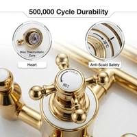 Robinet de douche thermostatique avec cartouche haute précision et kit de pomme de douche de 8 pouces, contrôle précis de la température, robinet anti-brûlure