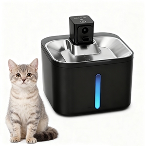 Fuente de agua inalámbrica para gatos, dispensador de agua de Metal recargable para mascotas de acero inoxidable, filtro de repuesto para perros - Product Image 1