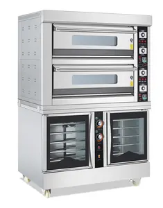Wadah Fermentasi Oven Roti Oven Dek Elektrik 2-Deck 4-Tray Oven Berlapis