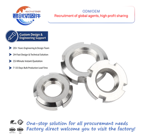 Tuercas Redondas Ranuradas de Acero Inoxidable 304 GB812, Tuercas de Rosca Fina para Rodamientos, Tuercas de Bloqueo Redondas Pequeñas, Estándar <span class=keywords><strong>Nacional</strong></span> M10 a M120 - Product Image 1