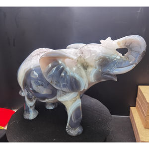 100% doğal taş kristal akik Geode mağara oymalı filler, hayvanlar - Product Image 3