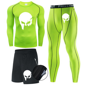 Ensemble de <span class=keywords><strong>sport</strong></span> 3 pièces pour hommes, séchage rapide, T-shirt, vêtements d'entraînement, Leggings de course, collants musculaires de <span class=keywords><strong>grande</strong></span> <span class=keywords><strong>taille</strong></span>, été - Product Image 5