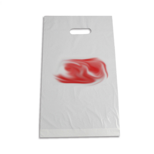 Sac en plastique à poignée découpée à l'emporte-pièce personnalisé Porte-provisions en PEBD avec gousset renforcé - Product Image 4