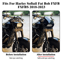 Masque de phare personnalisé pour moto Harley Softail Fat Bob FXFB FXFBS 2018-2023, en plastique ABS noir brillant