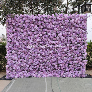 ผนังดอกไม้ประดิษฐ์คุณภาพสูงแบบม้วนได้ ขนาด 8x8 ฟุต สำหรับตกแต่งงานแต่งงาน - Product Image 3