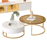 CHAUD Verre trempé Céramique Marbre Design Salon Meubles Console moderne Table à thé Table basse avec finition noire