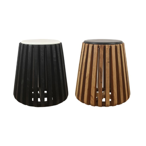 Elegante mesa auxiliar redonda moderna con tapa de mármol blanco y base de madera de acacia negra para sala de estar y dormitorio elemento decorativo - Product Image 6