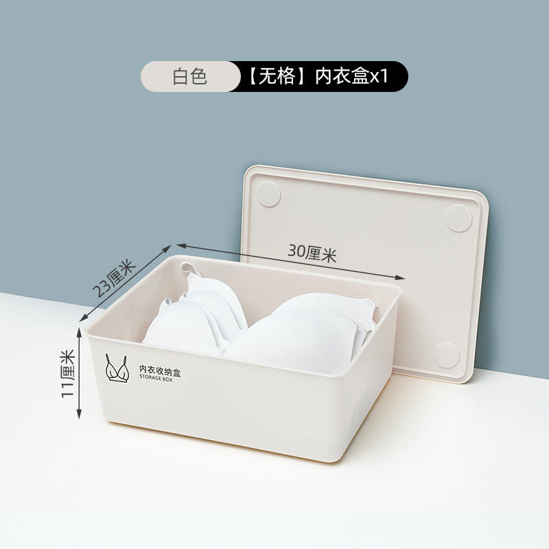 Boîte de rangement pour sous-vêtements H-9189, blanche, sans compartiment