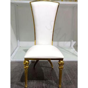 Silla de comedor de acero inoxidable con forma de oreja dorada de alta calidad y silla de banquete de hotel de alta calidad - Product Image 1