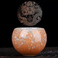 Ensemble de 5 tasses à thé en céramique Jianzhan, émaillées au four Tenmoku, faites à la main, pour le thé Kung Fu chinois, cadeau d'affaires