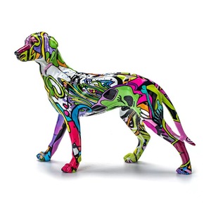 Decorazione della casa di alta qualità ornamenti <span class=keywords><strong>animali</strong></span> artefatti colorati statue di cani resina figurine di Bulldog francese scultura - Product Image 2