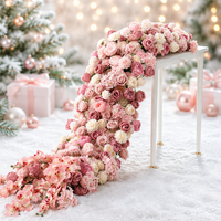Chemin de table floral moderne en soie artificielle 100 cm, rangée de fleurs personnalisée pour décoration de mariage de luxe