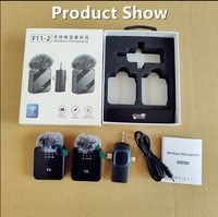 F11-2-3N1 Portable Dual Mini Microphone sans fil 3 en 1 USB C MIC Microphone de Lavalier minuscule à suppression de bruit