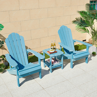 Mobilier de chaise Adirondack en bois plastique imperméable au design extérieur, jardin, patio, plage, salon pliant