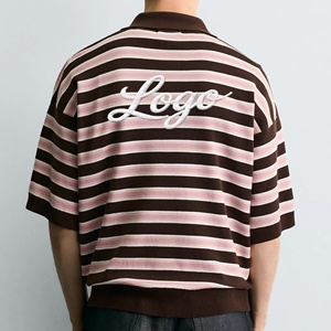 <span class=keywords><strong>Polo</strong></span> en maille rayé <span class=keywords><strong>r</strong></span>étro pour homme, <span class=keywords><strong>logo</strong></span> brodé personnalisé, <span class=keywords><strong>polo</strong></span> pour homme en maille vintage, pull <span class=keywords><strong>polo</strong></span> pour homme - Product Image 2