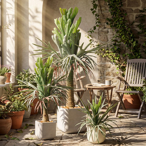 Plante artificielle réaliste en forme de fougère de cerf en pot, 64-175 cm, faux arbre verdoyant pour la décoration intérieure et extérieure de la maison et du jardin - Product Image 2