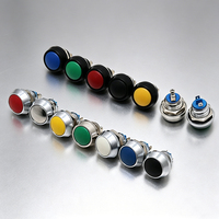 Bouton poussoir métallique coloré de 12 mm, interrupteur à tête sphérique, type momentané, bornes à souder et à vis, plusieurs couleurs disponibles