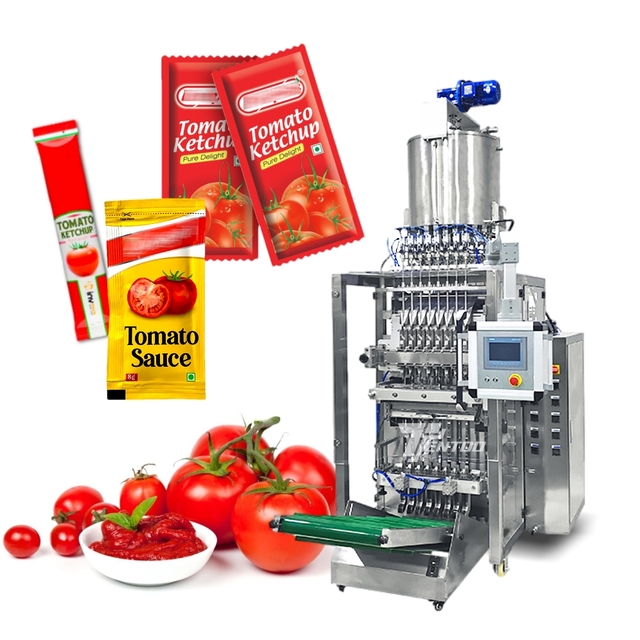 Automatic Multilane 4 Side Sealing Multi Line lane Liquid Shampoo Sauce Ketchup Tomato Paste Pouch Sachet Packing Machine