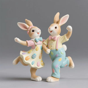 2026 नए प्यारे ईस्टर खरगोश नृत्य जीवन मूर्तिकला आभूषण xibio निर्माता अनुकूलित थोक घर आंगन - Product Image 3