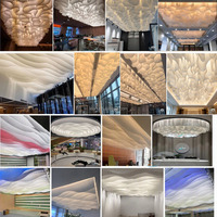 Décoration personnalisée LeArt en forme de vague, papier texturé argenté effet miroir PET pour plafond de salle de banquet