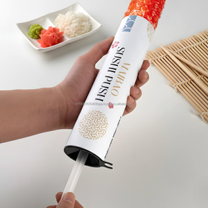 Boîte d'emballage en papier pour sushis écologique personnalisée avec fond à pousser, intérieur en aluminium et tube à sauce - Product Image 3