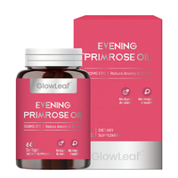 GlowLeaf Huile d'onagre Capsule molle Entretien des hormones Santé des ovaires 1300mg Capsules d'huile d'onagre Softgel