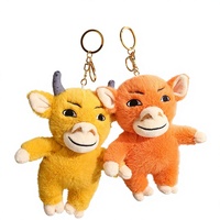 Peluche Vache Orange, Jouet en Peluche Doux, Cadeau Mignon pour Enfants, Idéal pour Fête ou Cadeau d'Invité