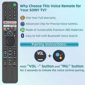 Utilisation universelle de la télécommande vocale pour tous les téléviseurs Android 4K LED <span class=keywords><strong>Sony</strong></span> Smart <span class=keywords><strong>BRAVIA</strong></span> XR/XBR/<span class=keywords><strong>KD</strong></span> Series - Product Image 3