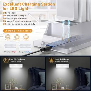 Rechargeable Closet <b>Lights</b> <b>with</b> Charging Station, 3 Color Temperature <b>LED</b> Cabinet <b>Light</b>, Dimmable Timing Motion <b>Sensor</b> LIghting - Product Image 2