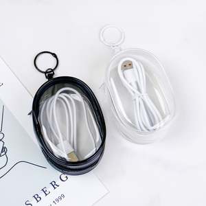 Transparent Charger Wire Organizer <b>Mini</b> Bag <b>Blind</b> Box With Hooks Portable Earplugs Cable Storage Box Travel Protection Bag - Product Image 3