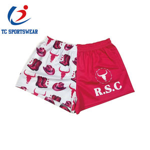 OEM Logo Rugby <span class=keywords><strong>pantaloncini</strong></span> da <span class=keywords><strong>calcio</strong></span> <span class=keywords><strong>per</strong></span> uomo donna stampa a colori su misura sublimazione palestra da corsa <span class=keywords><strong>pantaloncini</strong></span> Footy - Product Image 1