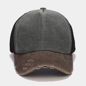 2025 New Arrival <b>Vintage</b> Two Tone Color Mesh <b>Trucker</b> Hat Distressed Faded Cotton Dad Hat Sport Baseball <b>Cap</b> - Product Image 6