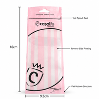 Sacs en Mylar à fond plat avec fermeture éclair refermable, logo personnalisé, en aluminium, résistants à l'humidité, pour cosmétiques, shampooings, parfums, fards à joues